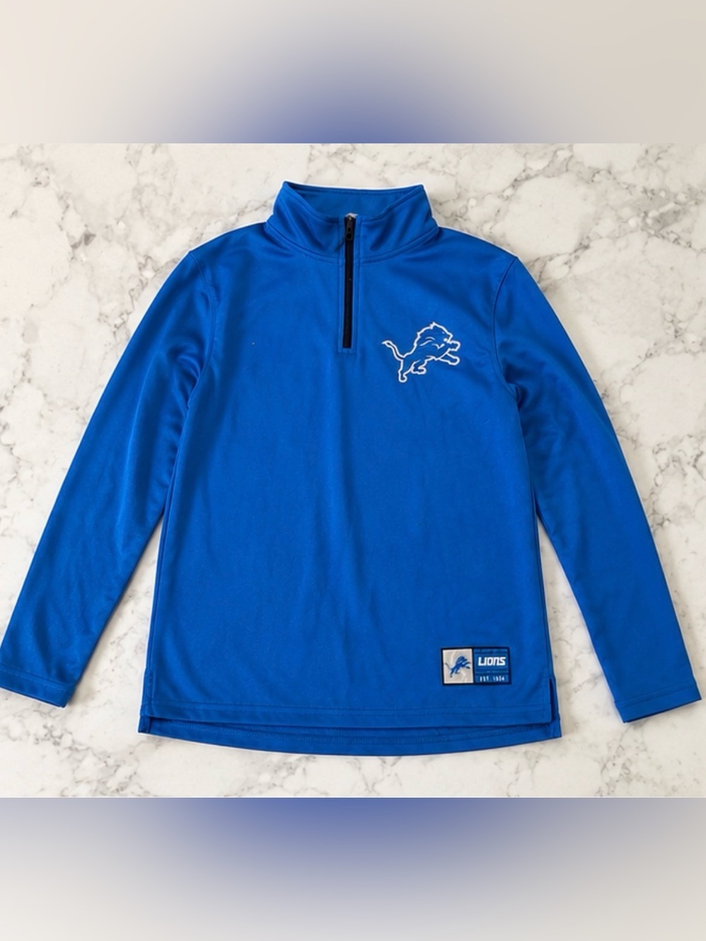 Kids Detroit Lions Quarter-Zip Pullover (size 10/12)